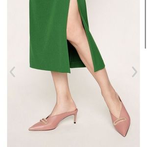 Charles & Keith Blush Leather Mules